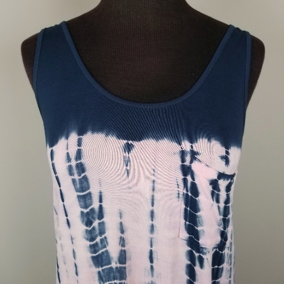 Tie dyed pink and blue sleeveless dress - Picture 3 of 12